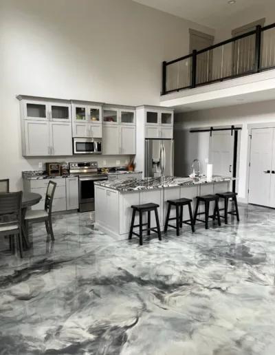 About 6 Custom Interior grey kitchen Angola, Indiana Barndominium