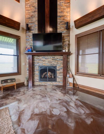 About 1 Arrowhead Builders Fireplace Finished in the Barndominium on Wooster st in Bowling Green, Ohio