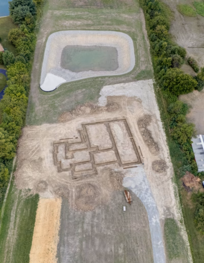 excavated-foundation-trenches-pond-construction-forst-rd-ohio-arrowhead-builders